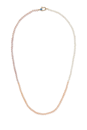 Mini Pearl Necklace, 14k Yellow Gold